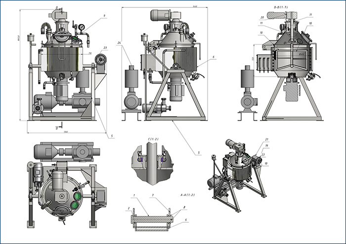  схема вакуумного миксера гомогенизатора